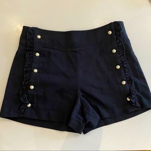 Club Monaco Black Shorts with gold detail